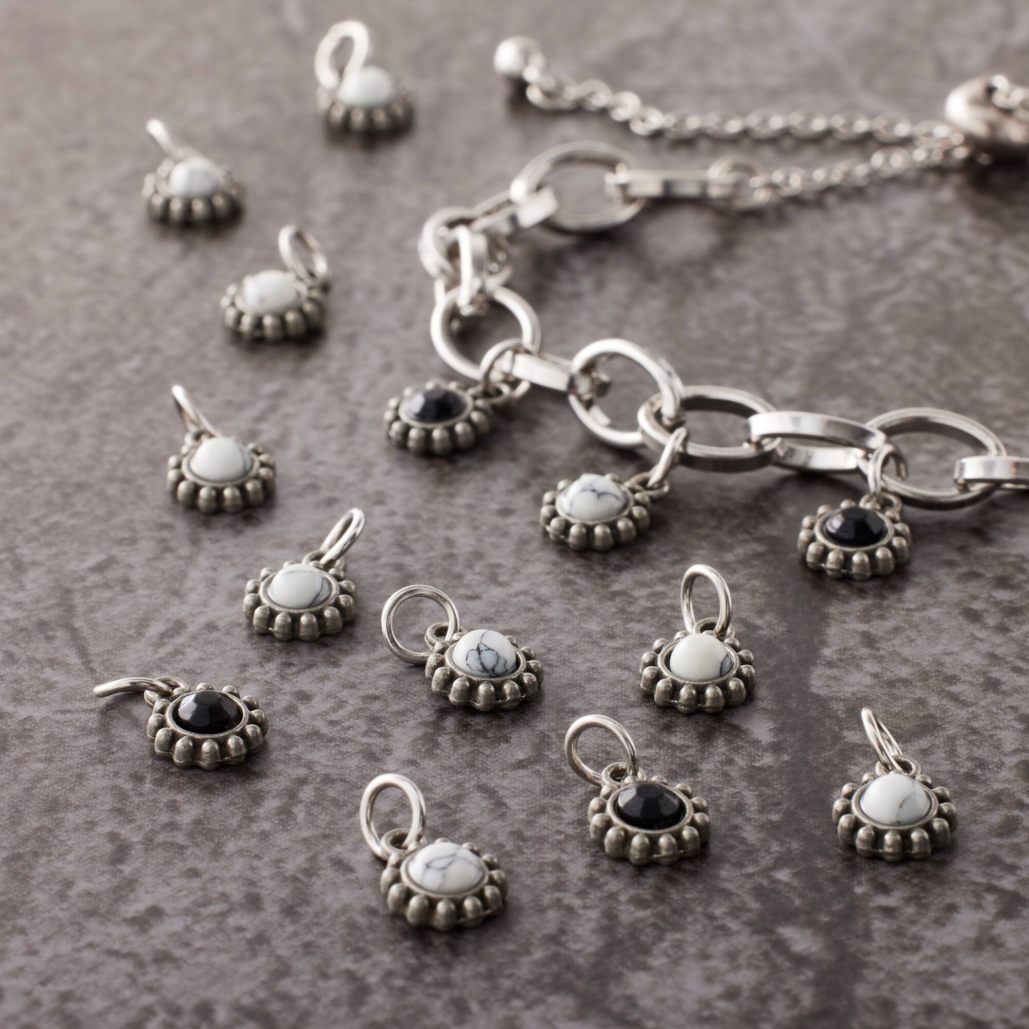 Tiny Bezel Stones Charm Set by Bead Landing™